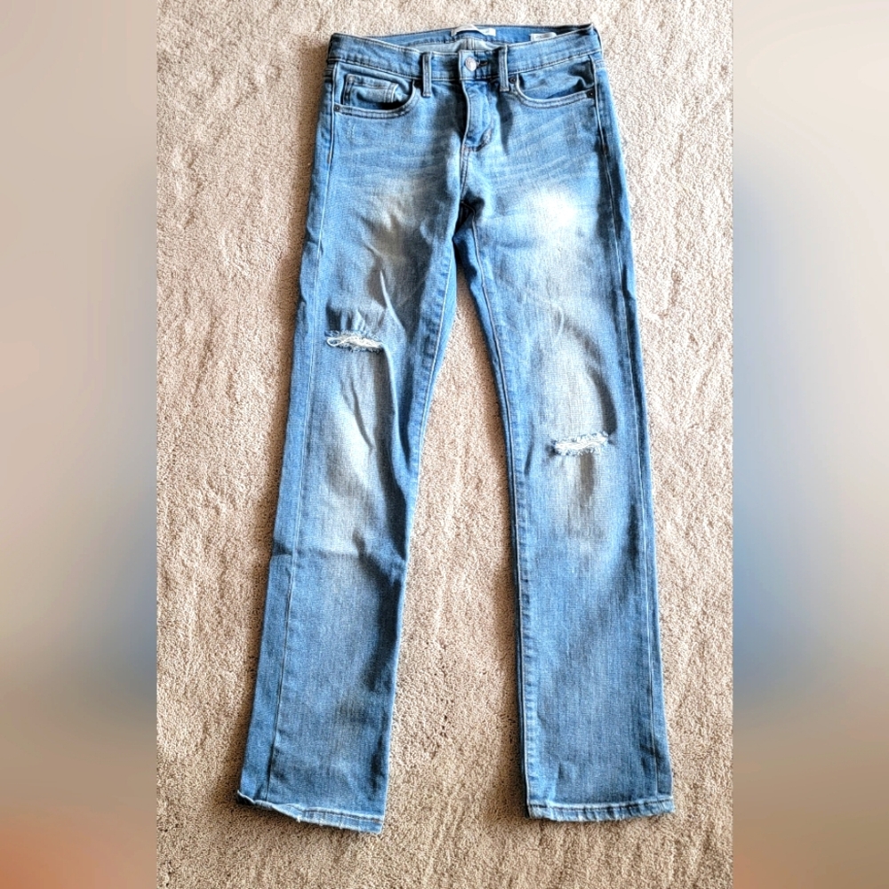 Banana Repulic faded straight legged distressed jeans